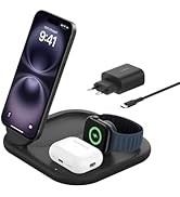 Belkin BoostCharge 3'ü 1 arada katlanabilir mıknatıslı şarj cihazı, Qi2 15 W, hızlı şarj cihazı, şarj cihazı.