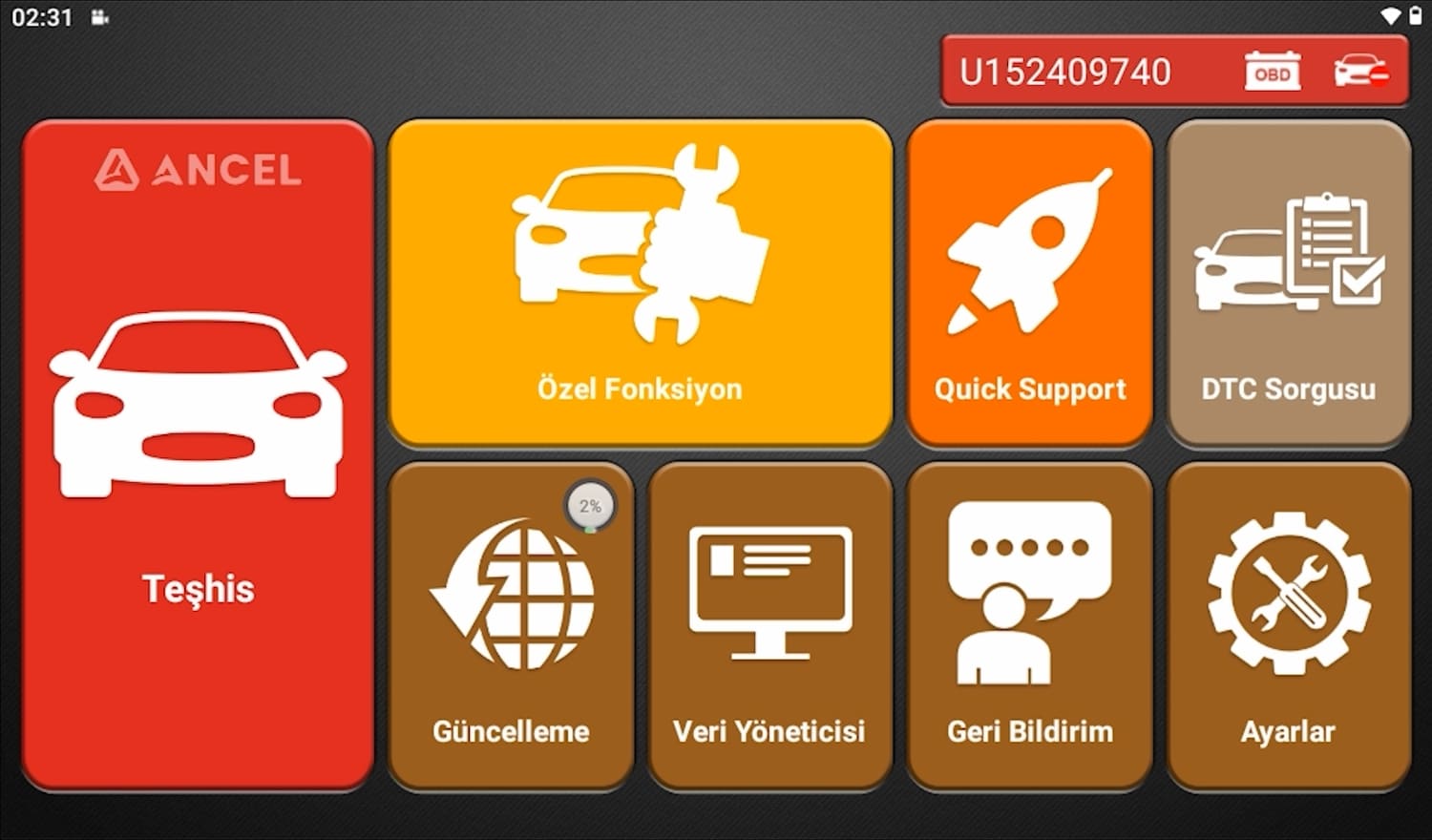 Ancel V5 BT Uygulama Ekran Görüntüsü