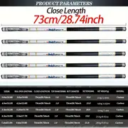 Ultra Hafif Karbon Fiber Teleskopik Balıkçılık Çubuğu - Ayarlanabilir Uzunluk 114.71 ile 283.46, Taşınabilir Dayanıklı Tatlı Su, Gölet Balıkçılığı İçin 4