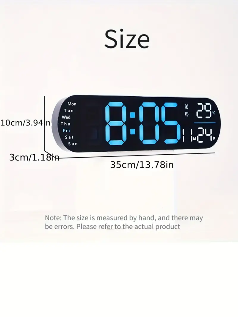 uzaktan kumandalı büyük dijital , çift alarm, yaz uygulaması, 10 seviyeli parlaklık, led gece işığı, usb ile çalışır, kablosuz prizli kullanım, odaları, oturma odaları ofisler için i̇deal ( dahil değildir) ayrıntılar 8
