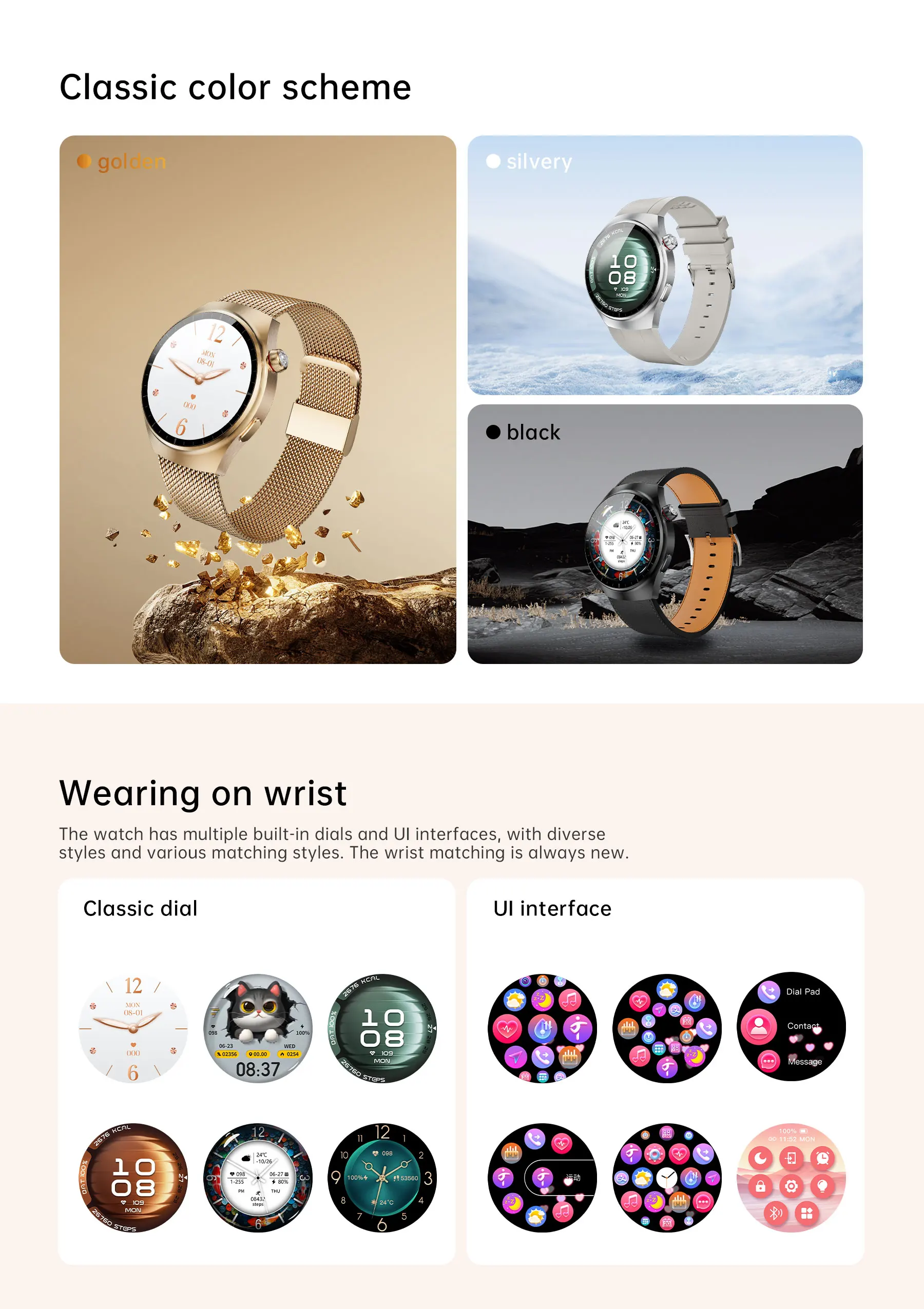 EDS SK7Mini Akıllı Saat Gümüş Çelik Kordon BT Arama Sağlık İzleme Çoklu Spor Modu Kadın Sağlığı Uzun Pil Ömrü