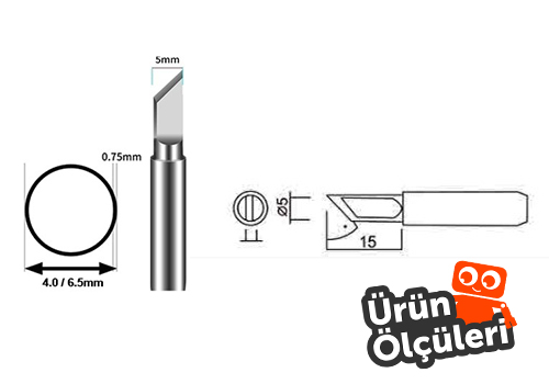 Bakon 900 M-T-K Lehimleme Havya Ucu Ölçüleri