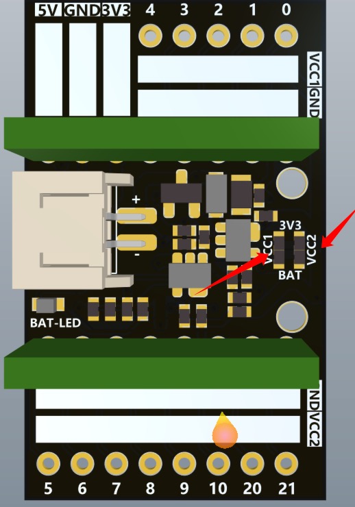 ESP32-C3 SuperMini Expansion Board VCC1 VCC2 jumper ayarı