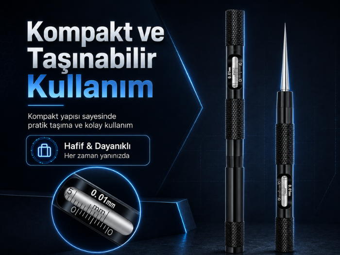 KC-05 kompakt yapılı konik uçlu delik çap ölçer