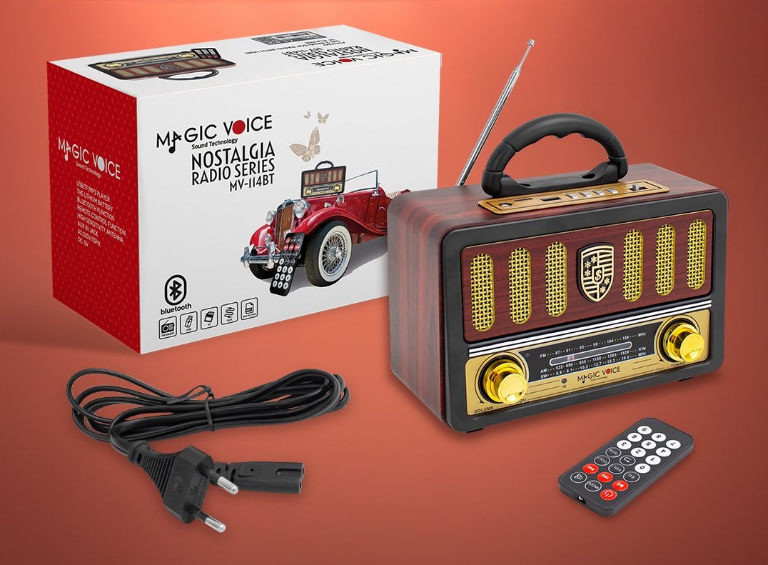 MagicVoice MV-114BT USB - SD - FM - Destekli Nostaljik Radyo