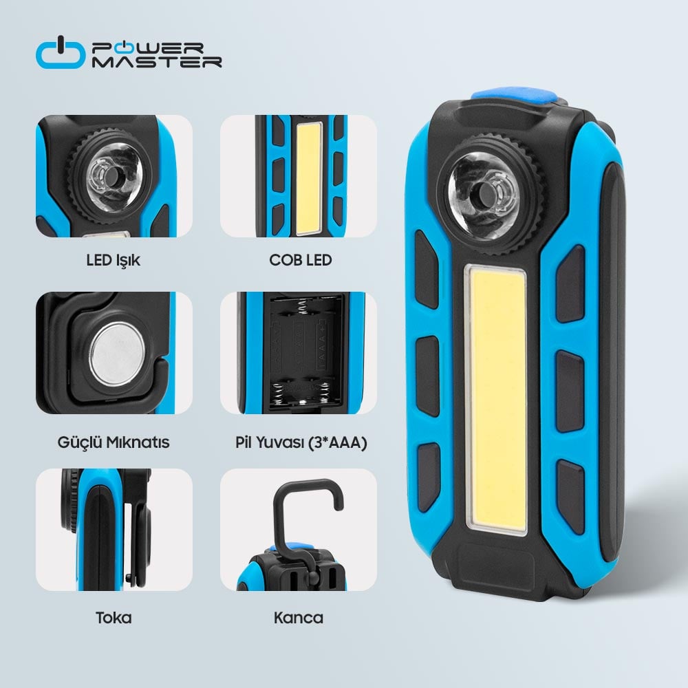Powermaster JK103 Çok Fonksiyonlu Çalışma Lambası