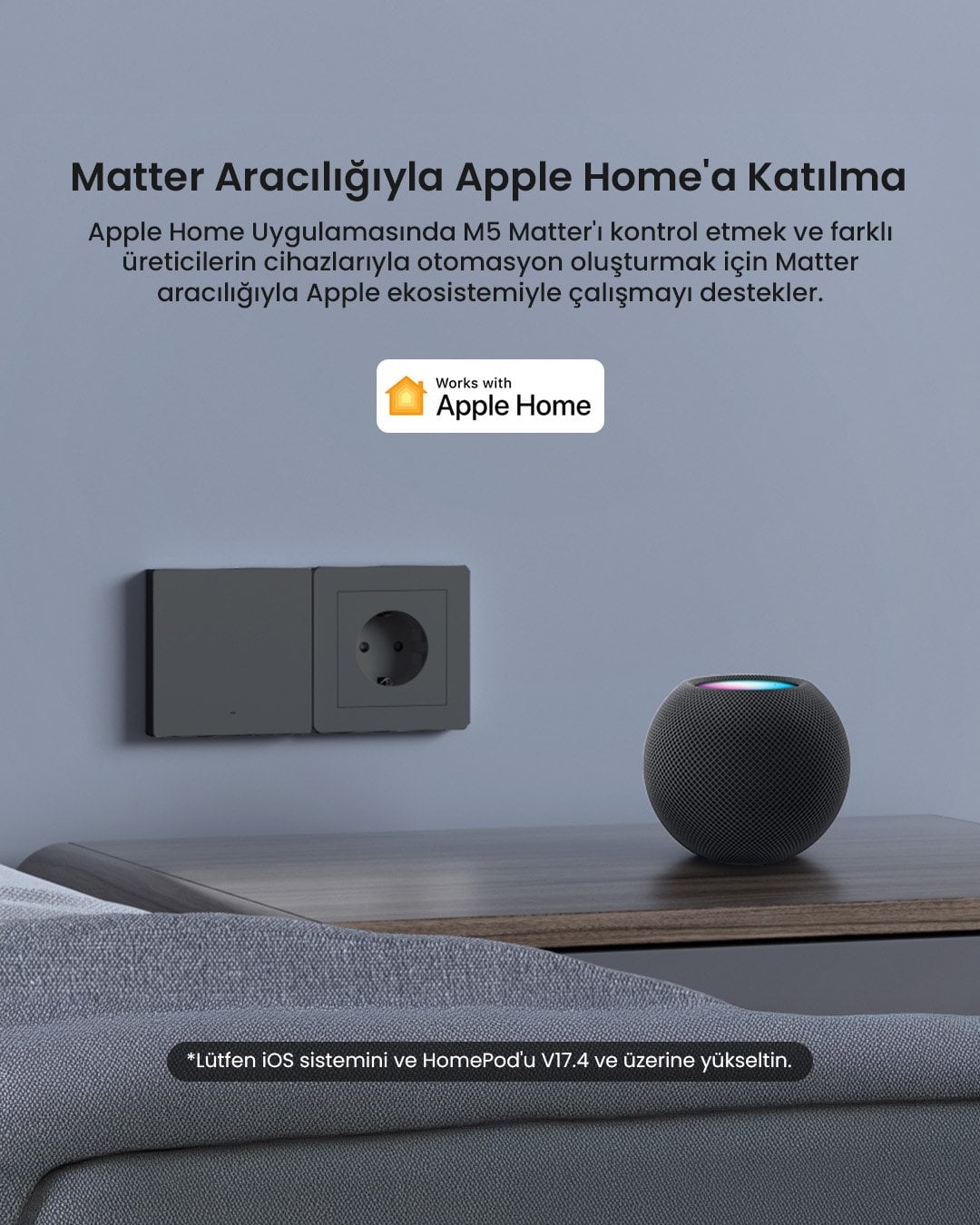 SONOFF M5 Matter Koyu Gri Akıllı Duvar Anahtarı