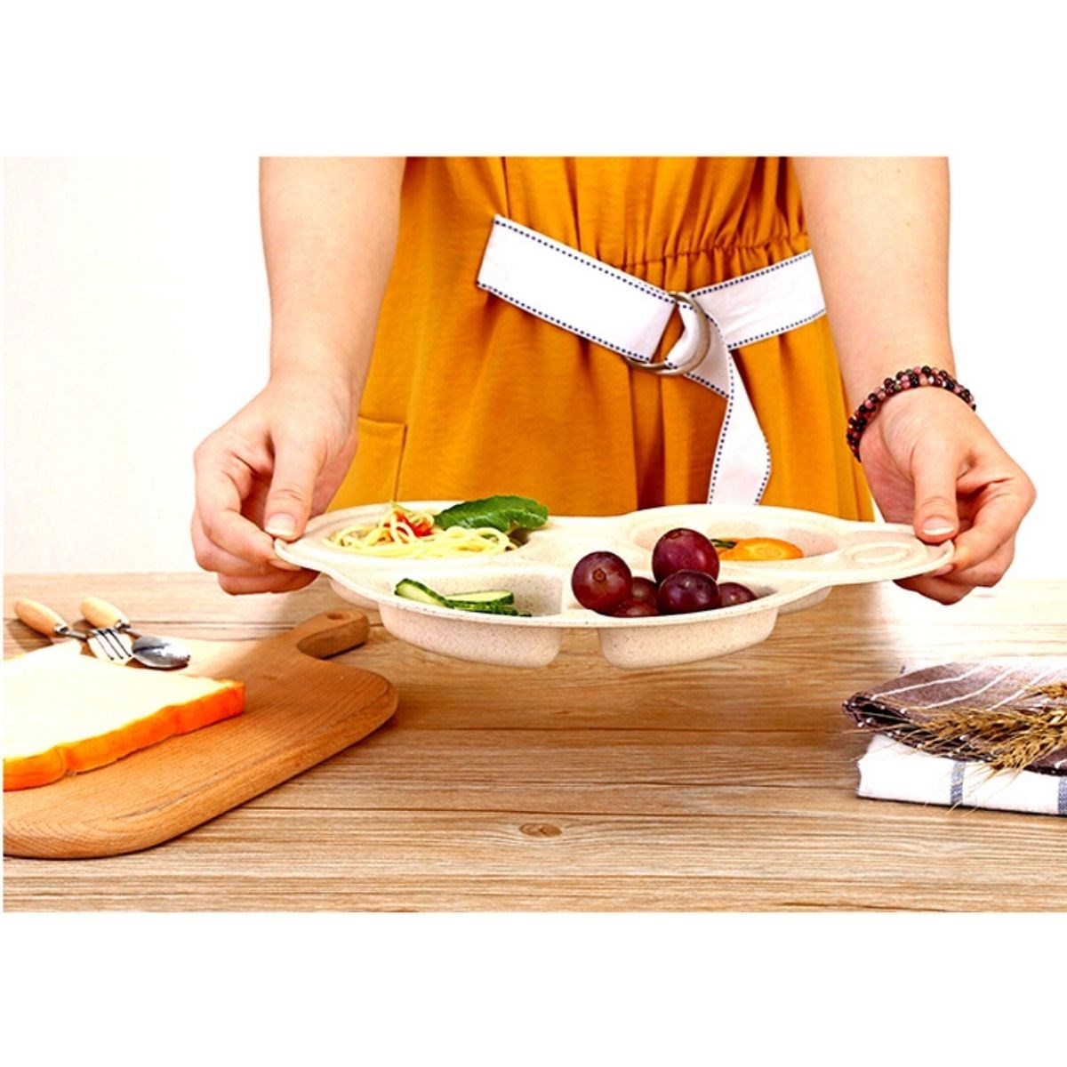 ANKAVERSE araba şeklinde bebek mama tabağı - yan görünüş