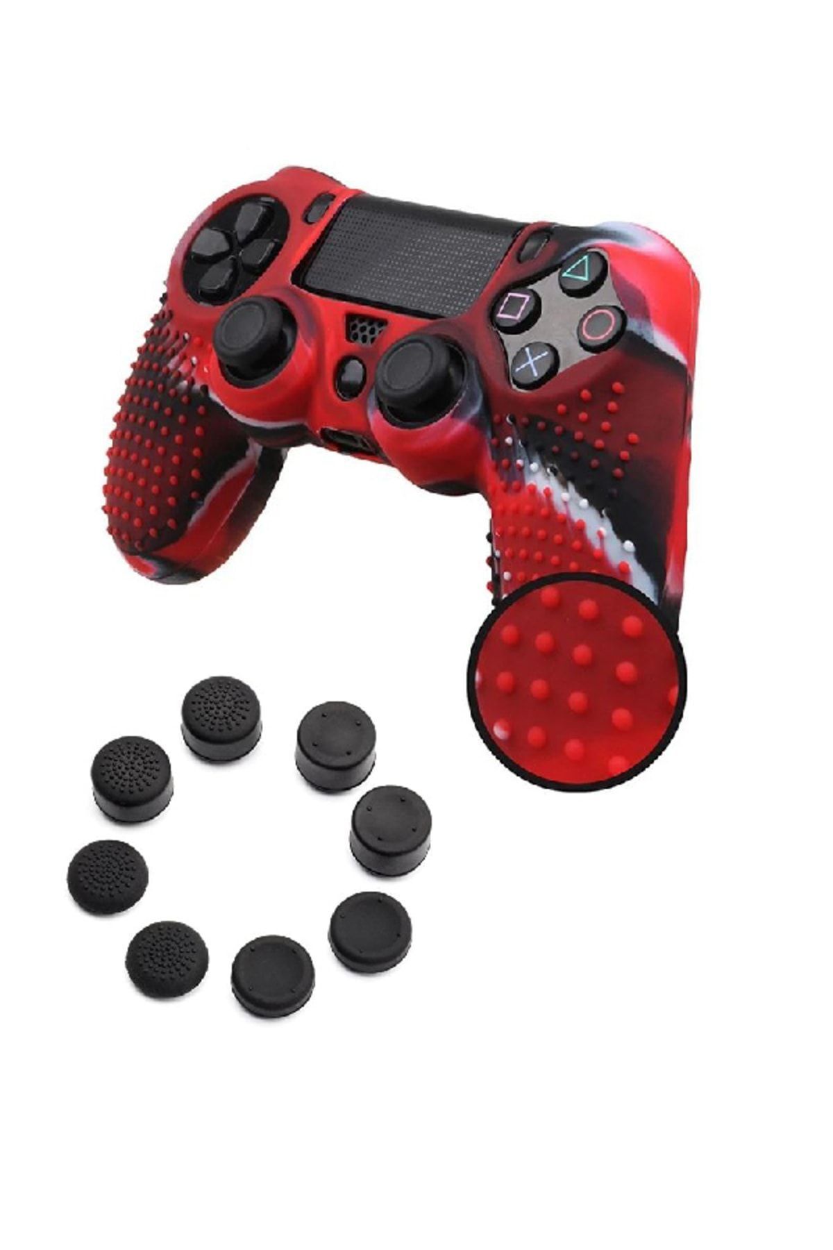 cosmostech Playstation 4 Silikon Koruyucu Kılıf + Analog Yükseltici (8 Adet )