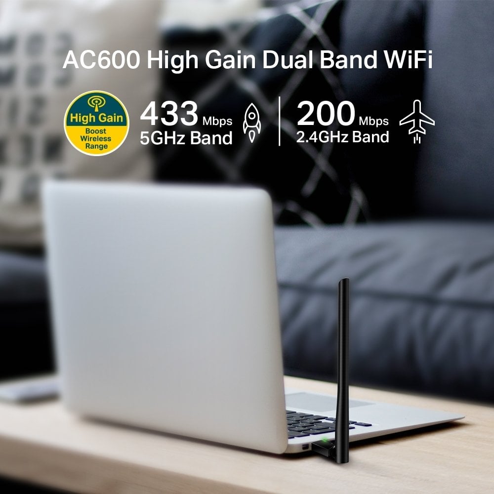TP-Link Archer T2U Plus AC600 600 Mbps Dualband Antenli USB Wireless Adaptör
