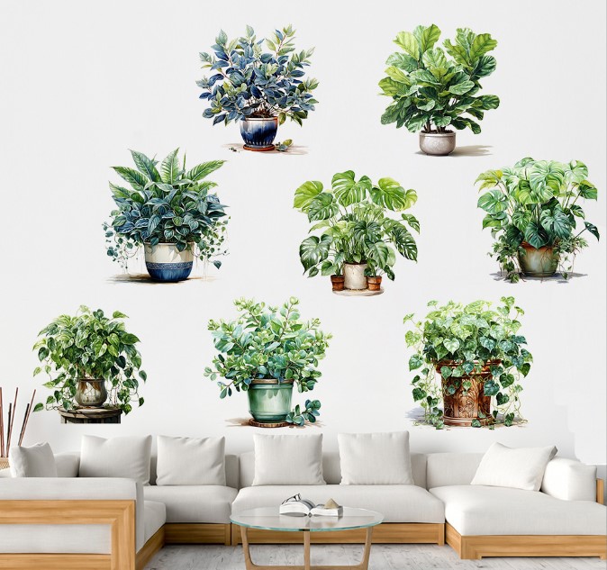 ANKAVERSE Saksılı Çiçek Tasarımlı Sticker