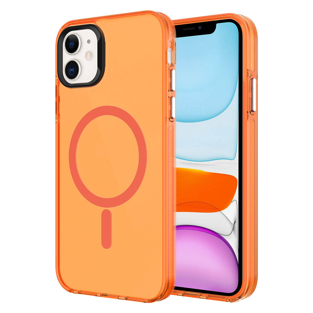 Apple iPhone 11 Kılıf Zore M-safe Şarj Özellikli Buzlu Transparan C-Pro Sert Kapak - 6