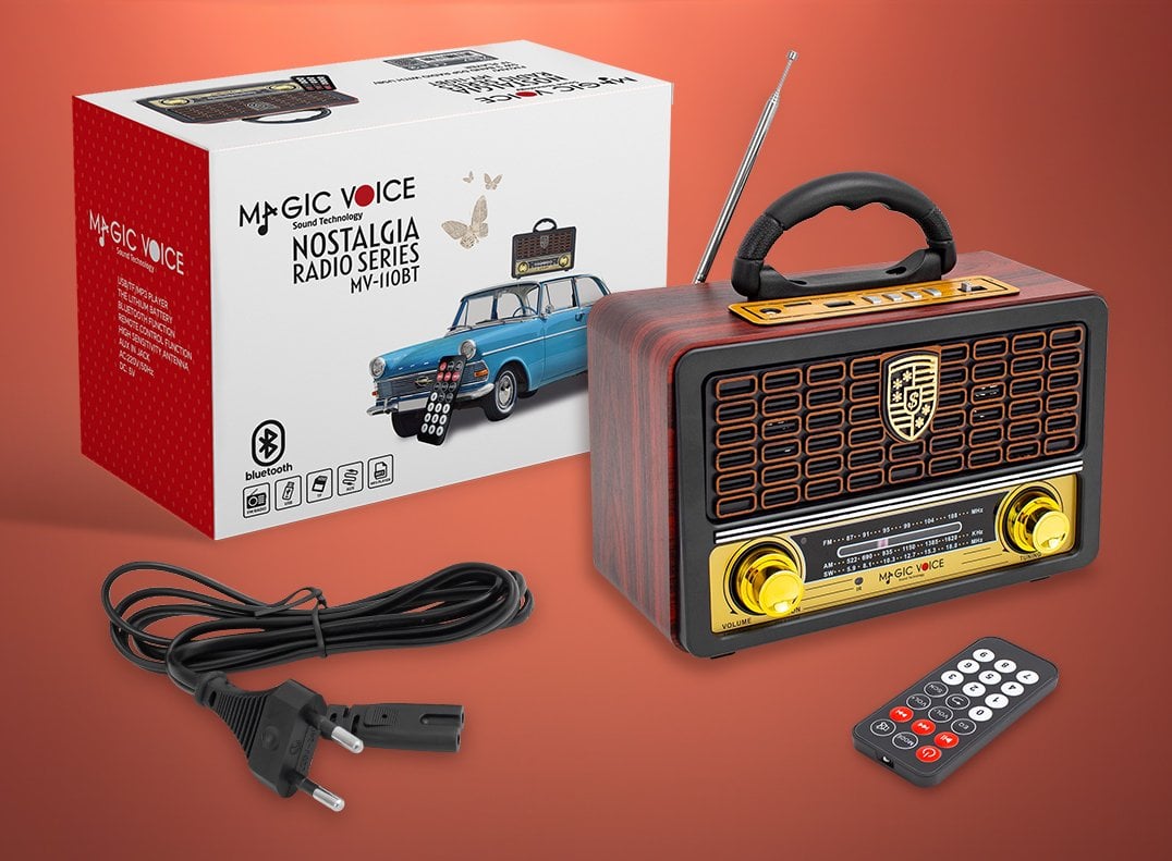 MagicVoice MV-110BT USB – SD – FM - Destekli Nostaljik Radyo