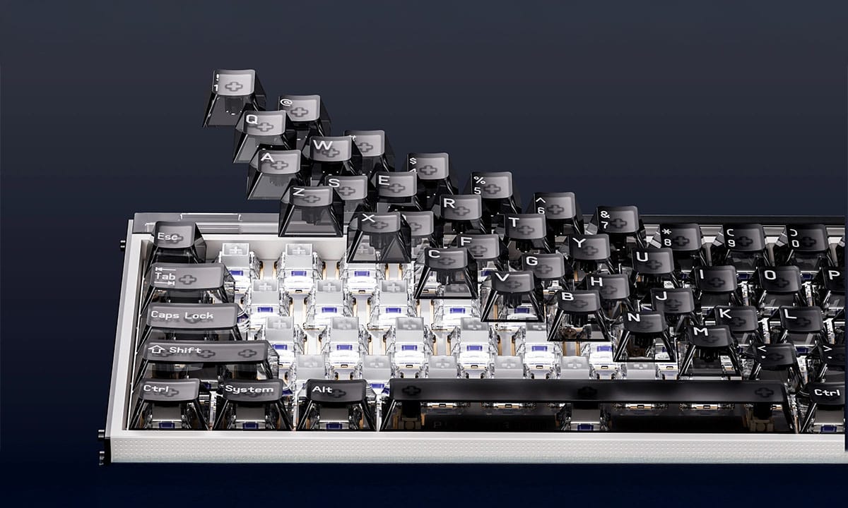 MelGeek MADE68 PRO+ Purple Light Gaming Klavye H20