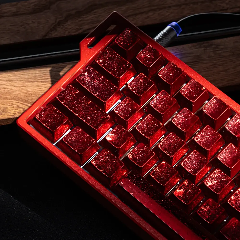 XVX Foil Series Red Foil Keycaps Overview