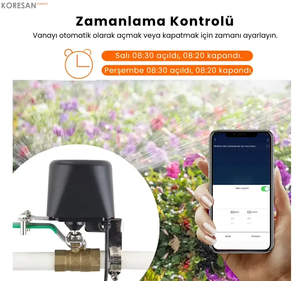 Zamanlama ile otomatik açma kapama - Tuya Akıllı Su Gaz Vanası