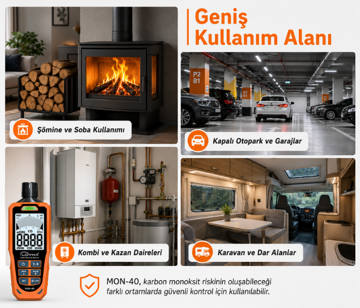 MON-40 karbonmonoksit ölçer kullanım alanları