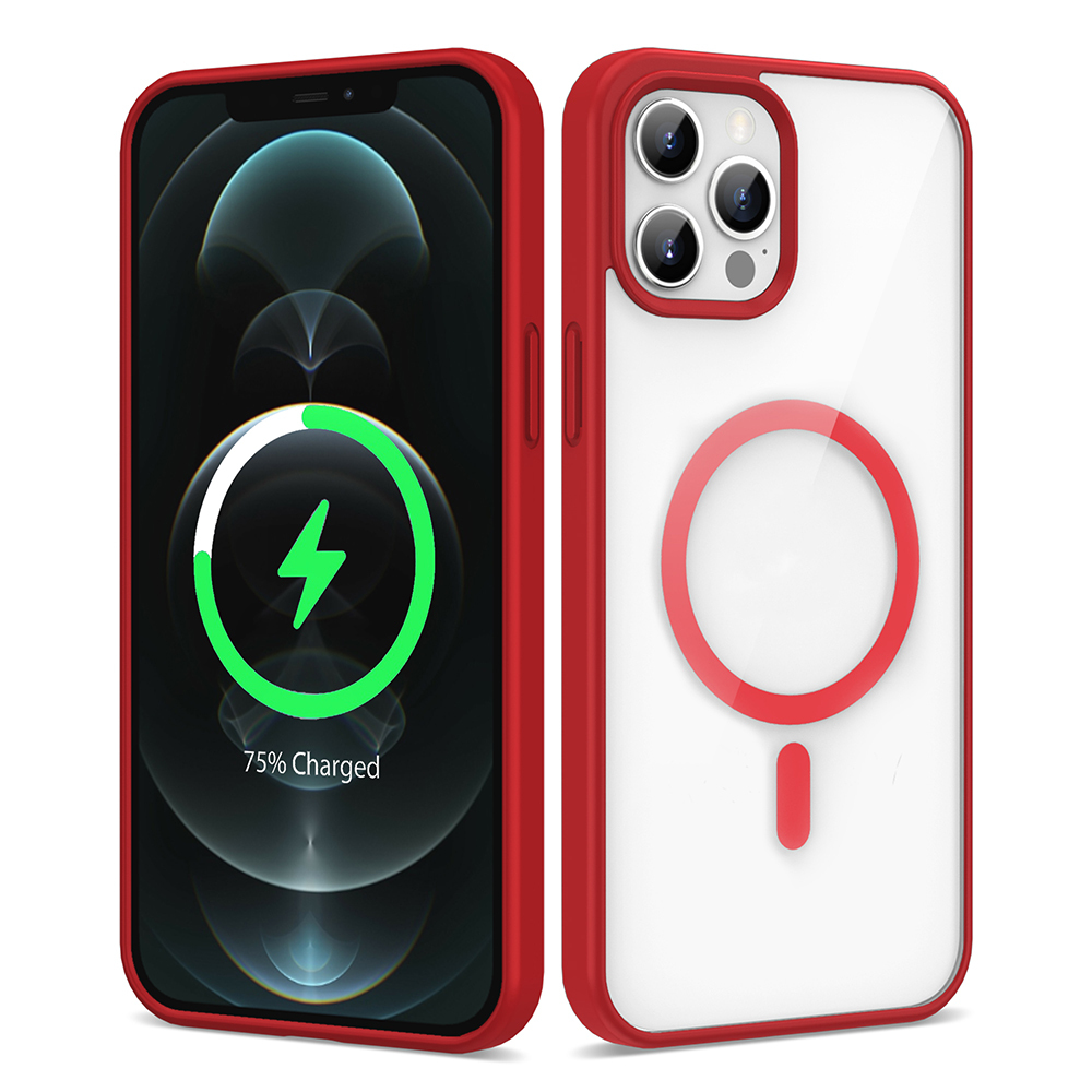Apple iPhone 12 Pro Max Kılıf M-safe Wireless Şarj Özellikli Silikon Zore Ege Kapak - 8