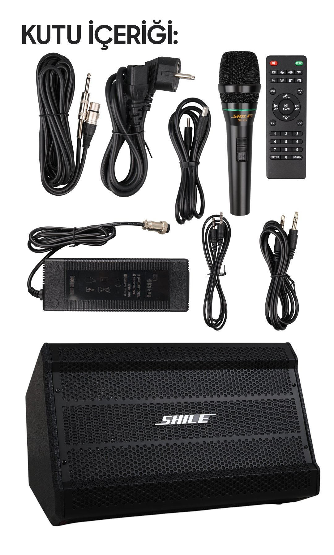 Shile taşınabilir yüksek performanslı gitar hoparlör kutu içeriği