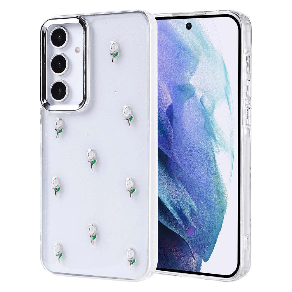 Galaxy A55 Kılıf Airbag Tasarımlı Simli Şeffaf Zore Kutup Kapak - 5