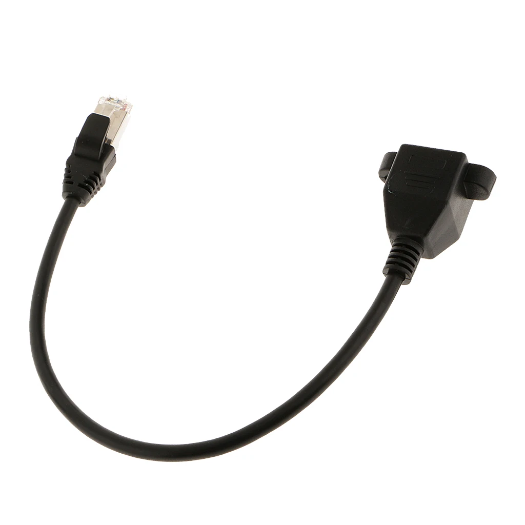30cm Long RJ45 Male to Female M/F LAN Ethernet Adapter Network Cable Black