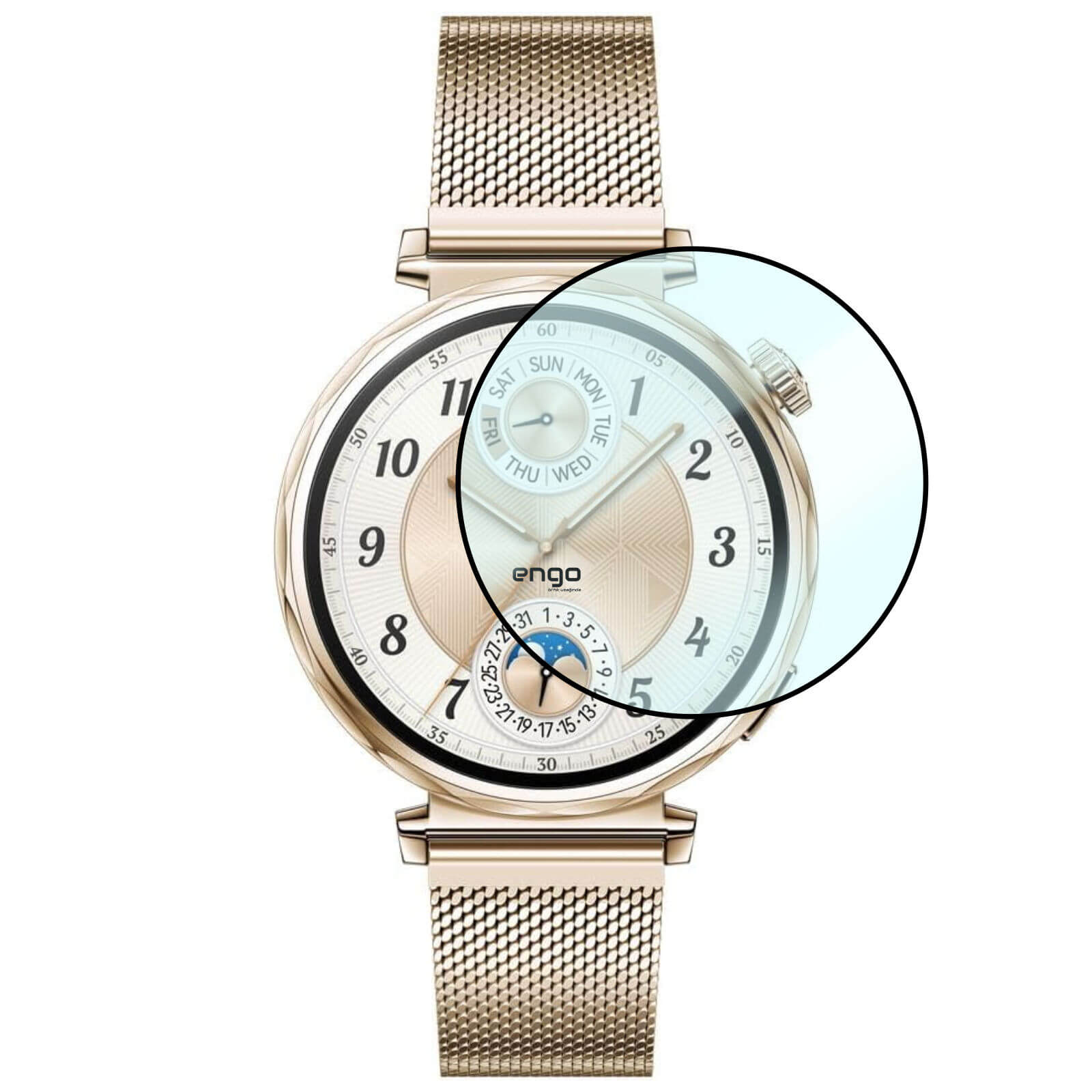 Engo Huawei Watch GT 5 41mm Ekran Koruyucu Flexible Tam Kapama Şeffaf