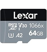 Lexar Professional 1066x 64GB Micro SDXC UHS-I Kart SILVER Serisi, SD adaptörü içerir, 160MB/s'ye...
