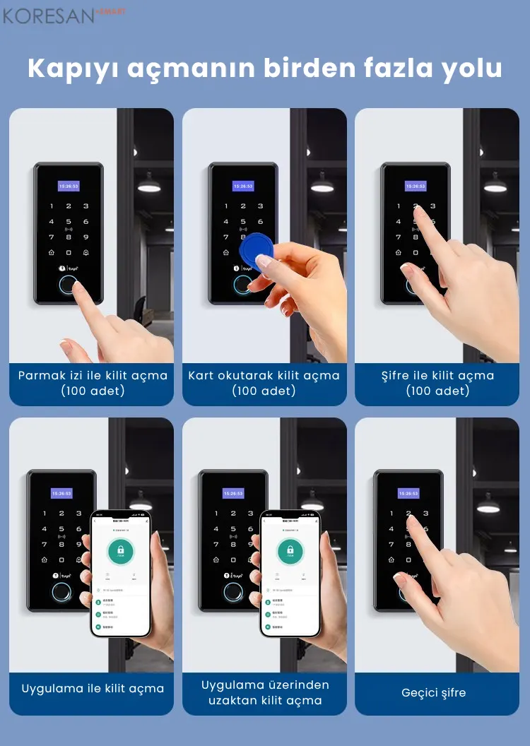 AC-100 Tuya Bluetooth Parmak İzli Akıllı Geçiş Sistemi IP67 çoklu kapı açma yöntemleri