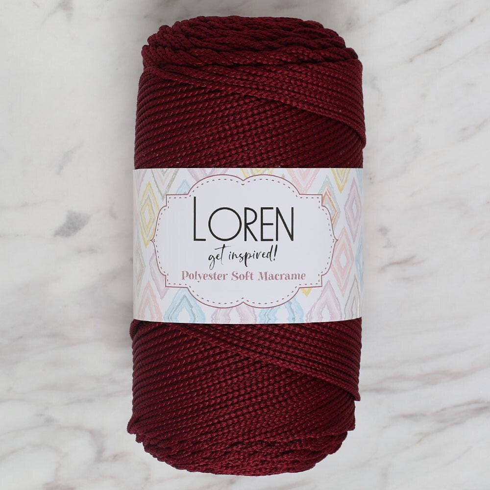 Polyester Soft Makrome Bordo El Örgü İpi