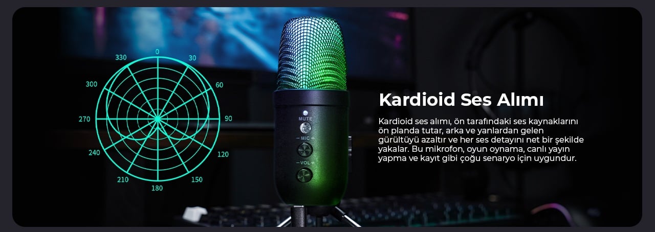 Havit Gamenote GK51 RGB Yayıncı Mikrofonu
