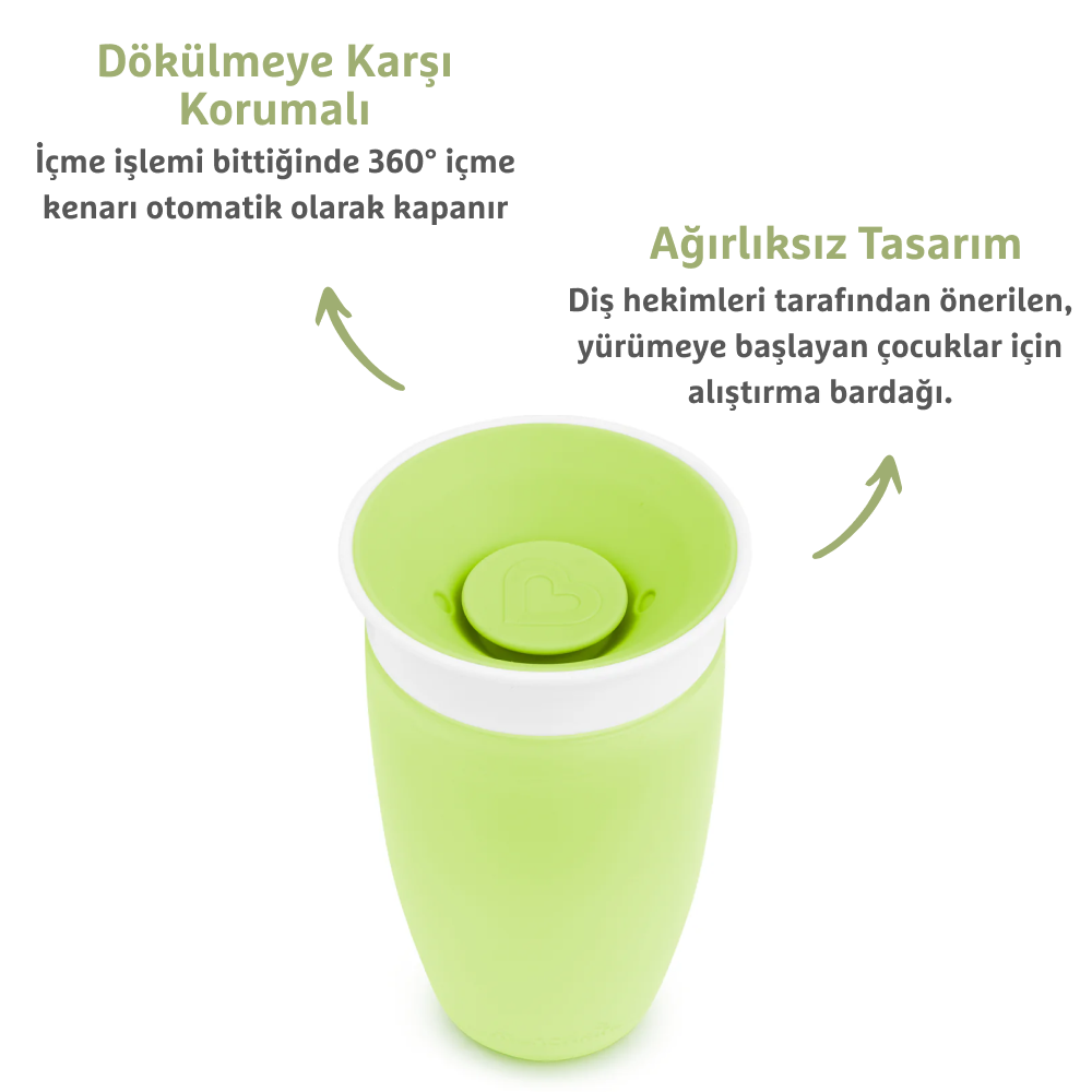 Munchkin Munchkin mucize 360° Alıştırma Bardağı, 12AY+, 296ML Yeşil görsel