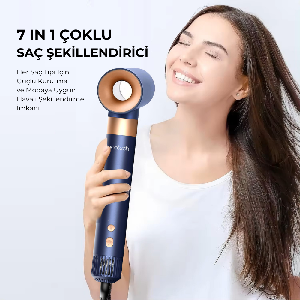 Icotech HS60 7 in 1 Airwrap Multi Styler Saç Şekillendirici (Mavi)