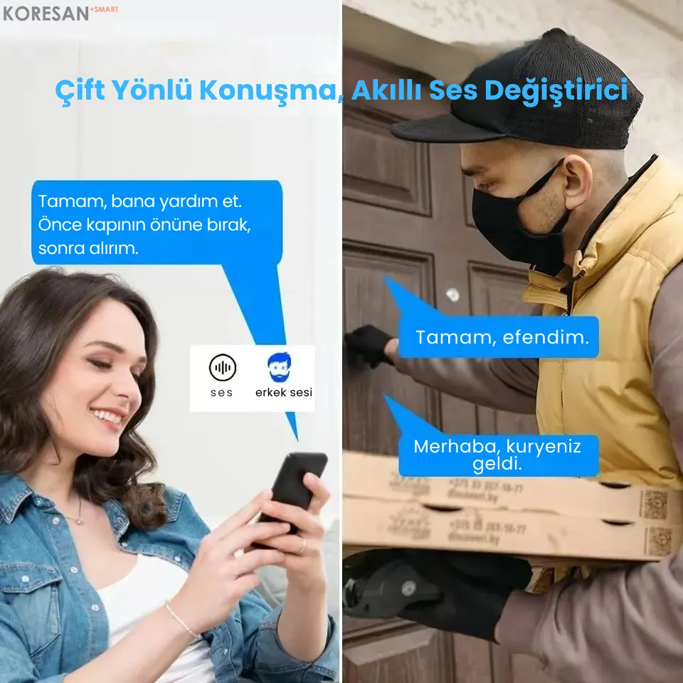 WiFi Akıllı Görüntülü Kapı Zili – Gece Görüşlü, Kablosuz