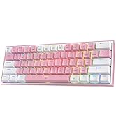 Redragon K617 Fizz %60 kablolu RGB oyun klavyesi, 61 tuşlu kompakt mekanik klavye.