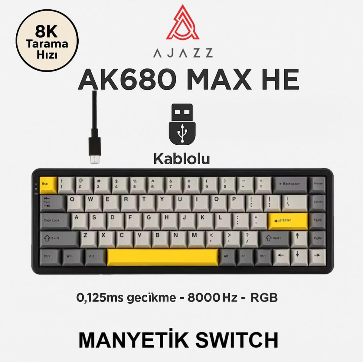 CoverZone Ajazz AK680 Max He Kablolu Manyetik Switch Fiyatı