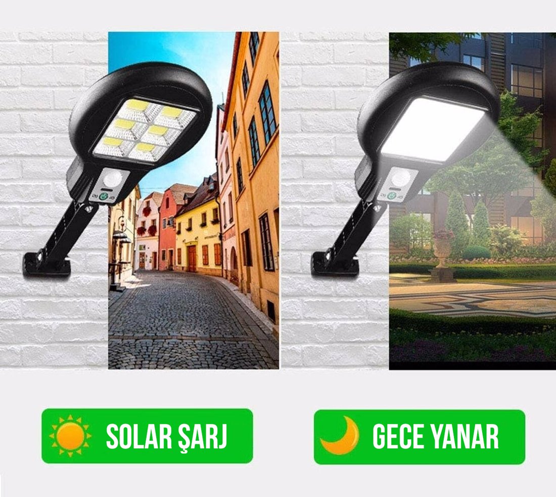 Powermaster CL-182-6 Hareket Sensörlü 48 COB Ledli Solar Sokak Lambası İçerik
