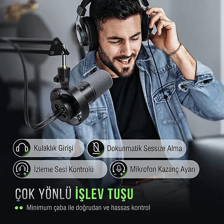 Fifine AmpliTank K688CT Çok Yönlü İşlev Tuşları