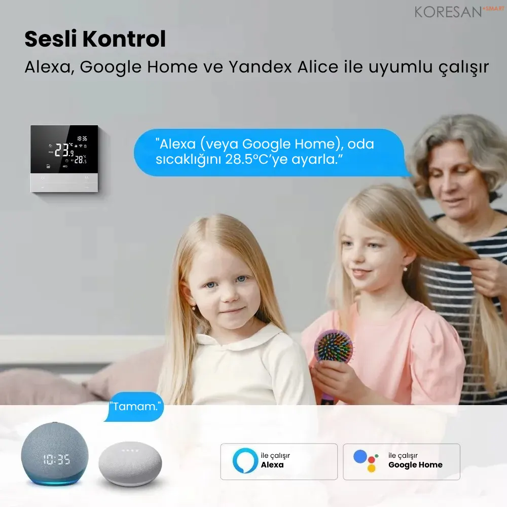 WiFi Akıllı Oda Termostatı Dokunmatik Ekranlı T100