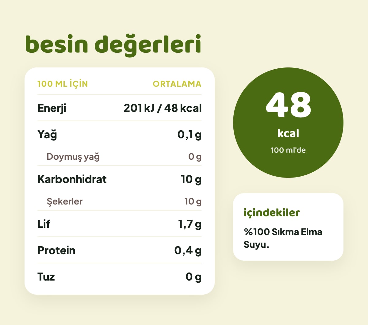 FLAVZ Sıkma Elma Suyu 250 ml bilgi görseli 3