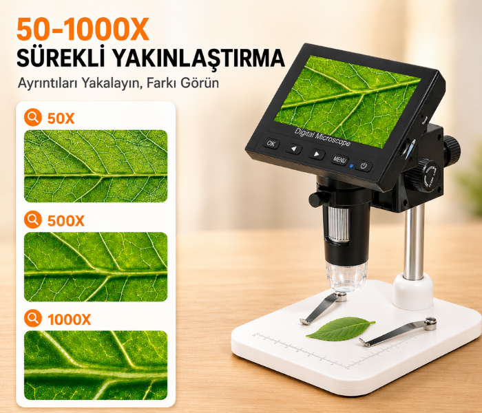 4.3 inç ekranlı mikroskop
