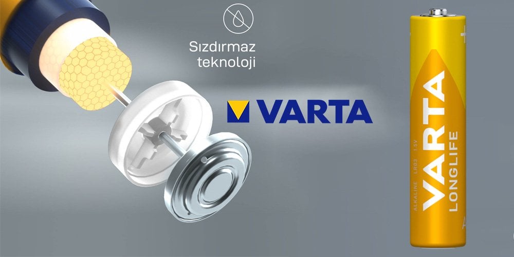 Varta Longlife Alkalin AAA İnce Kalem Pil 6'lı Paket