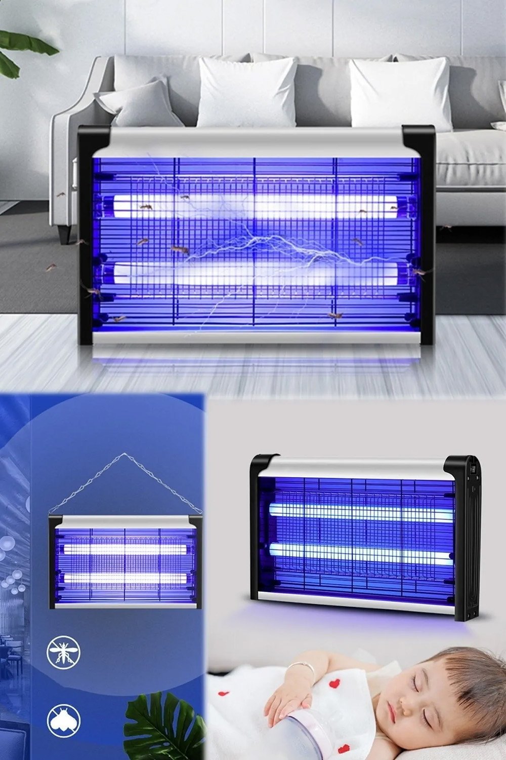 Asonic Siyah 6 Watt + 2000 Volt İki Ledli Sinek Kovucu AS-A29