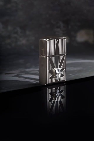 Žiebtuvėlis Zippo Cannabis 48773, nerūdijančiojo plieno - 1a.lt