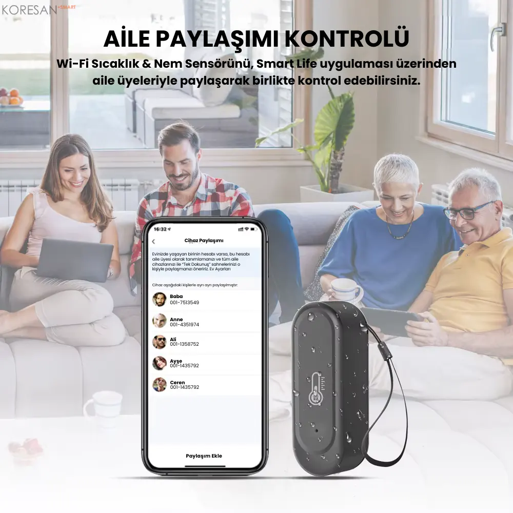 TSN-65W Tuya WiFi Akıllı Sıcaklık ve Nem Sensörü IP65