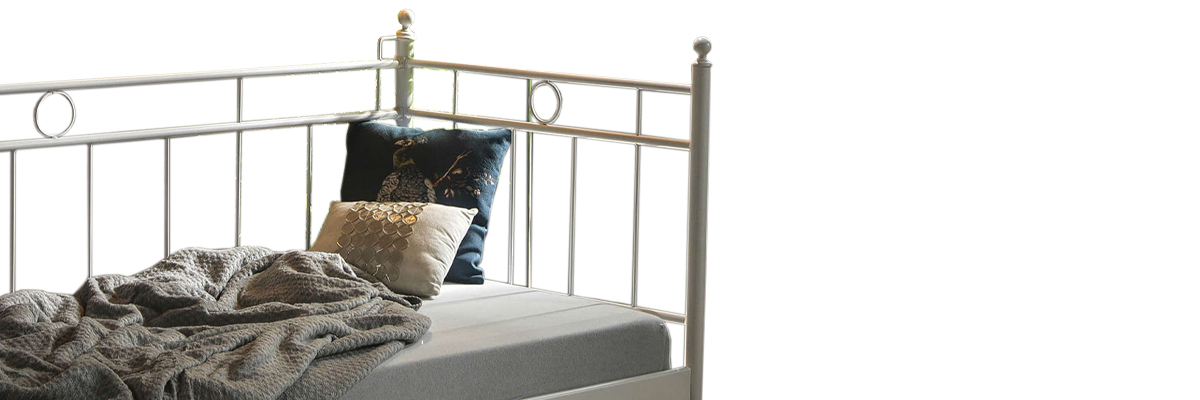 Alpas Daybed Tek Kişilik Beyaz Sedir Metal Karyola