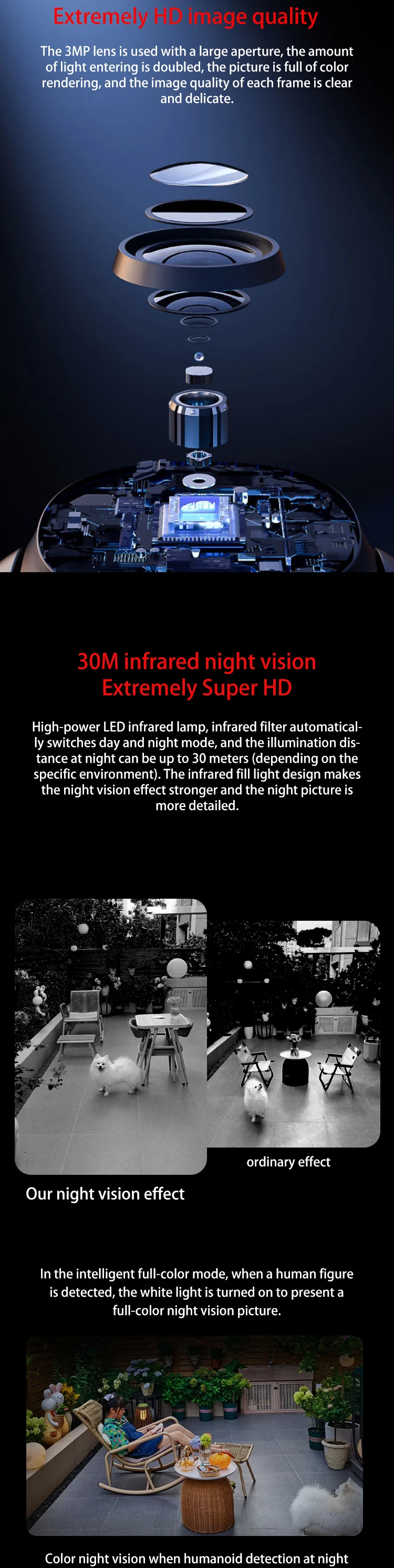 Hot Sales New 3 PTZ in ONE Outdoor Ezviz Outdoor Camera Wifi PTZ CCTV Camera Color Night Vision 2 Way Audio