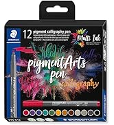 STAEDTLER 375 C12 Pigment Arts Kaligrafi Kalemi - Çeşitli Renkler (12'li Paket)