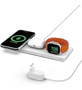 Belkin MagSafe kablosuz 3'ü 1 arada şarj cihazı, MFI sertifikalı şarj pedi, MagSafe şarj istasyonu...