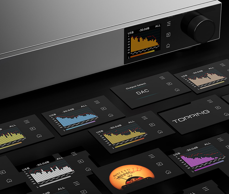 The Topping D900 screen