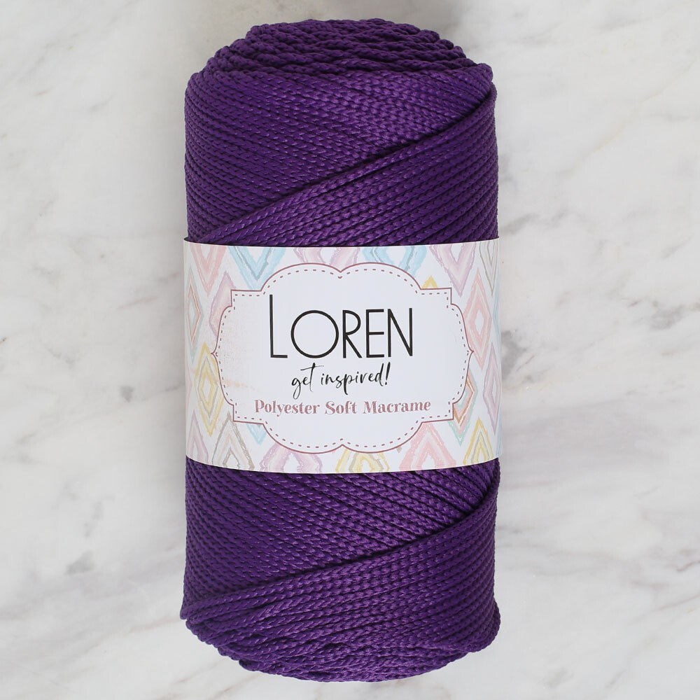 ANKAVERSE Polyester Soft Makrome Koyu Mor El Örgü İpi
